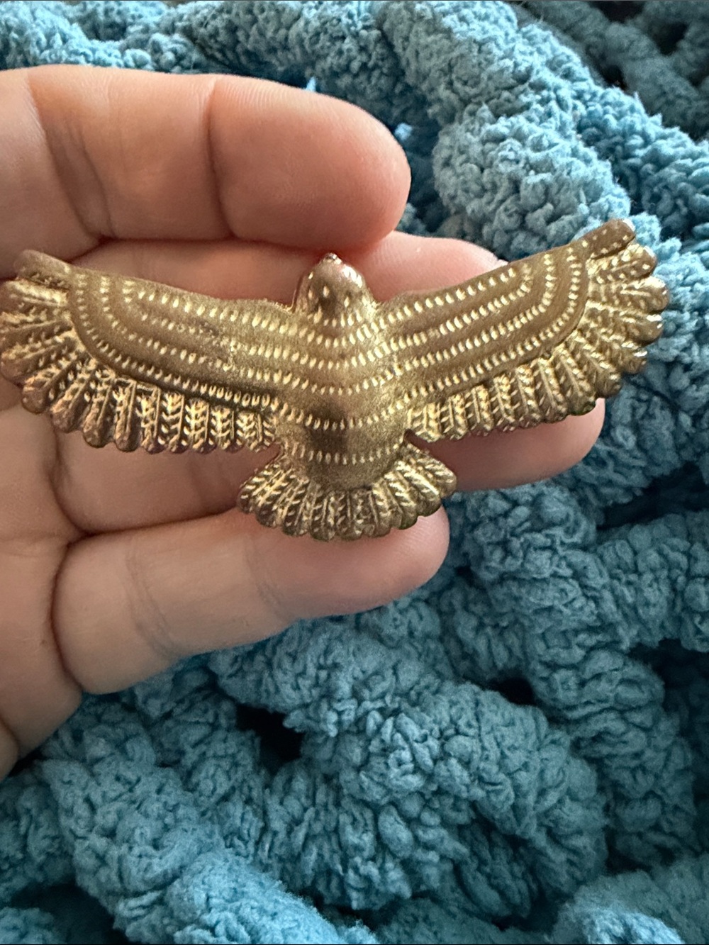 Vintage Brass Eagle Multi Finger Ring Spread Wing Statement Knuckle Ring